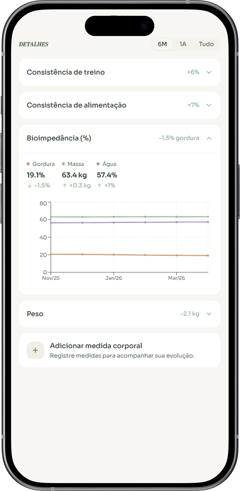 Tela do app Soufit - A pulseira assume daqui